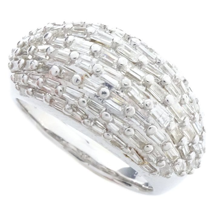 リング 指輪 テーパーダイヤモンド1.66ct 15号 K18WG ホワイトゴールド / 64821【中古】