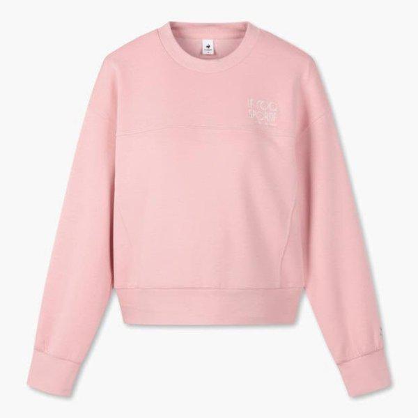 長袖Tシャツ NQJ QP322OFS71-PNK 女性用ダブルテンションルーズフィットクロップドスウェットシャツ PINK