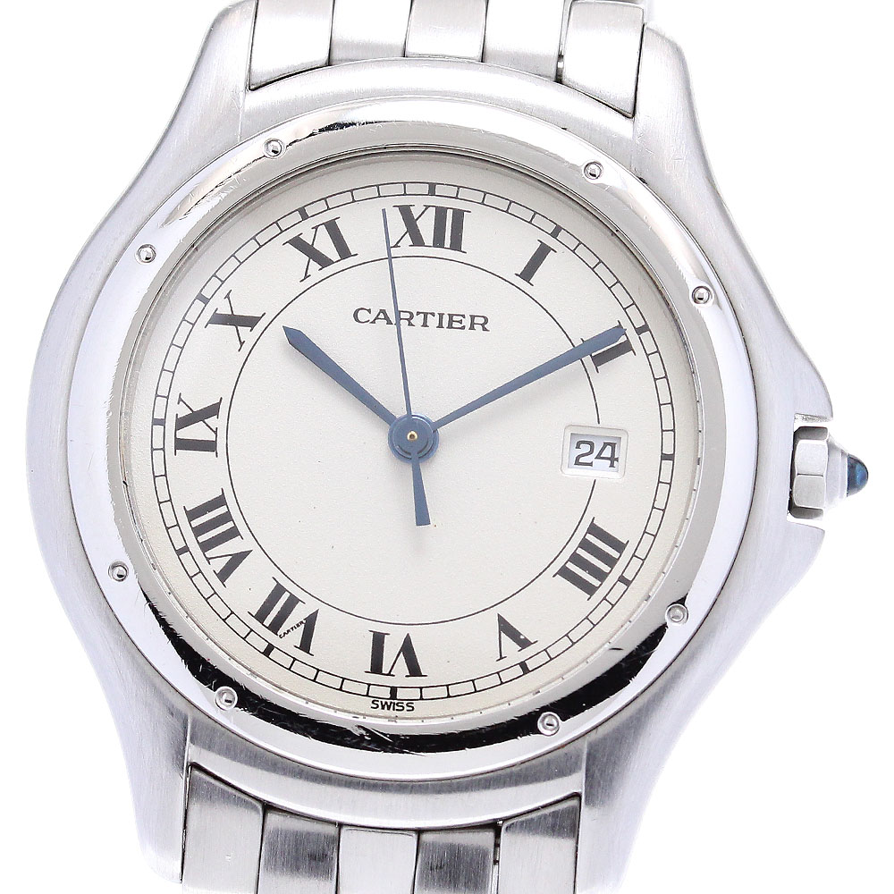 カルティエ CARTIER W35002F5 パンテールクーガーLM デイト クォーツ ボーイズ _840153【中古】