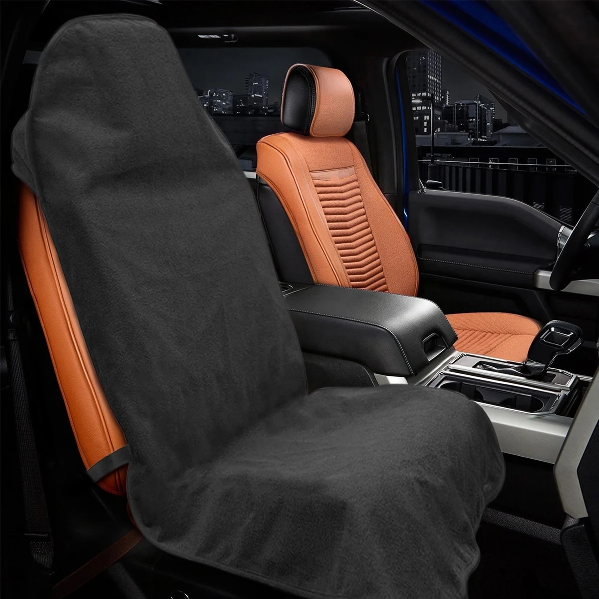 調節可能な弾性ストラップ付き防水カーシートカバー,滑り止め,通気性,フロント,リア,SUV,トラック,1, 2個