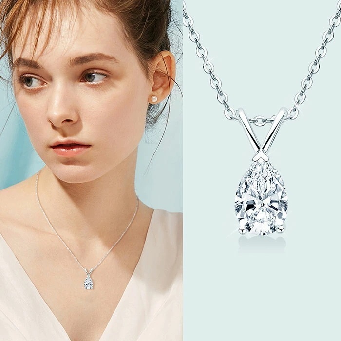 速達!ダイヤモンド ネックレス レディース 一粒 1.5ct シルバー925 ペンダント 水滴 アクセサリー シンプル ダイヤネックレス 1.5カラット プレゼント ギフト 首飾り ジュエリー 普段使