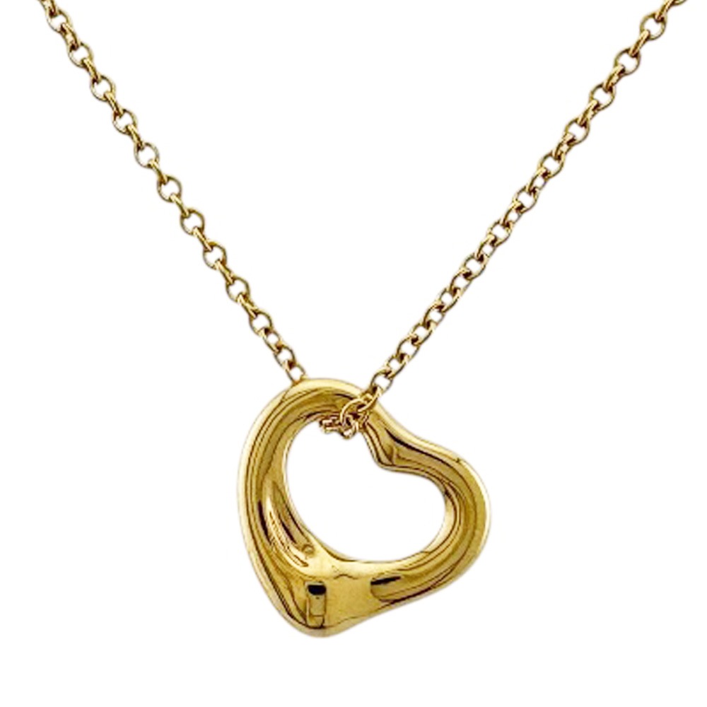 ティファニー オープンハート ネックレス 18金 K18イエローゴールド TIFFANY&Co. 中古 美品