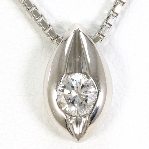 PT850 プラチナ ネックレス ダイヤ 0.21 鑑定書 約45cm ジュエリー 中古