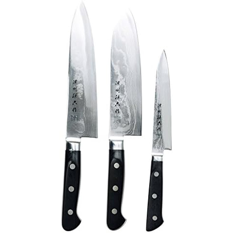 佐竹産業 濃州孫六作 ダマスカス包丁 3点セット 500B 19,426円