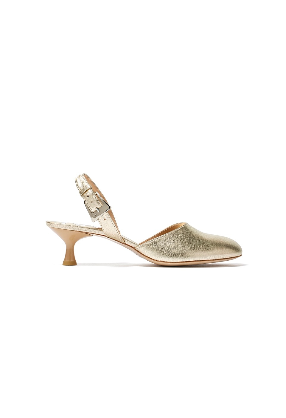 【OPEN Yy】 BUN SLINGBACK HEELS : CHAMPAGNE GOLD