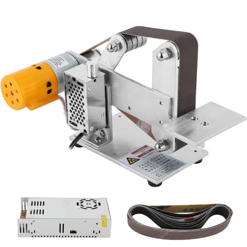 Huanyu ミニベルトサンダー 電気サンダー 卓上型 360Ｗ カバー付き 無段階変速 12000