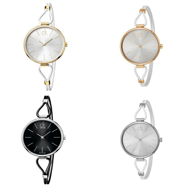訳あり BOX無し 収納ケース付き 1本用 カルバンクライン 時計 レディース 腕時計 手表 セレクション 丸い ラウンドケース 細いレザーベルト 選べる4カラー 誕生日プレゼント ポイント消化