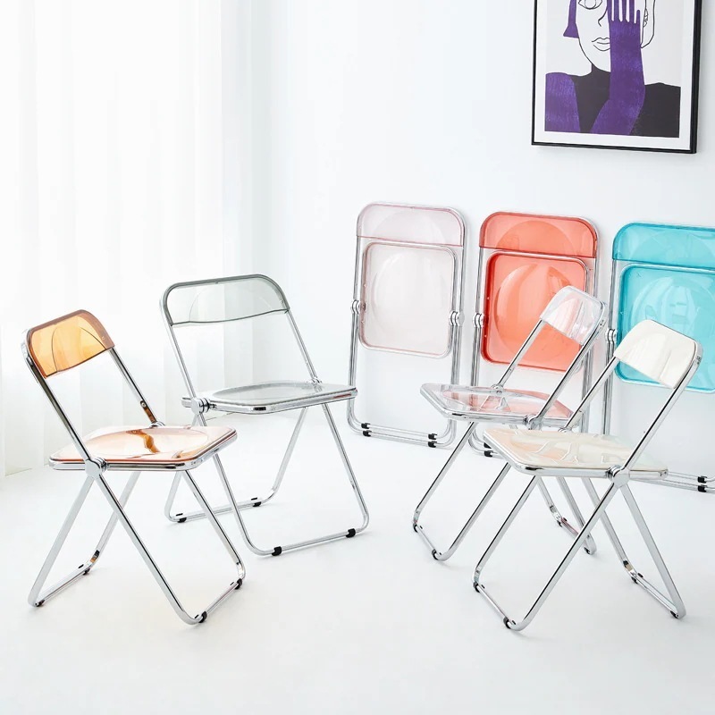 パイプ椅子 クリア 椅子 チェア 透明椅子 デザインチェア 透明 クリア 会議椅子 クリア椅子 会議イス スタッキングチェア スケルトン 折り畳み椅子 透明イス デスク