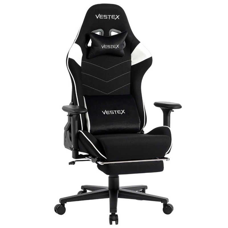 ルームワークス　ゲーミングチェア ［W720xD720xH1205～1275mm］ VESTEX S2FTシリーズ(フットレスト付き) ホワイト　VES-S2FTWT