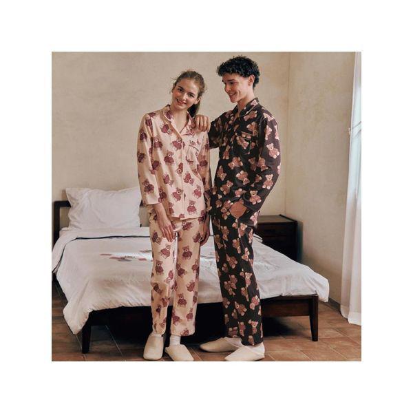 ビーナス 熊のプリント 男女兼用 カップルパジャマ SEV25MWS W_P412669751