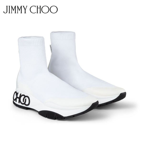 JIMMY CHOO ジミーチュウ ソックススニーカー RAINE SOCK/F ホワイト 38サイ