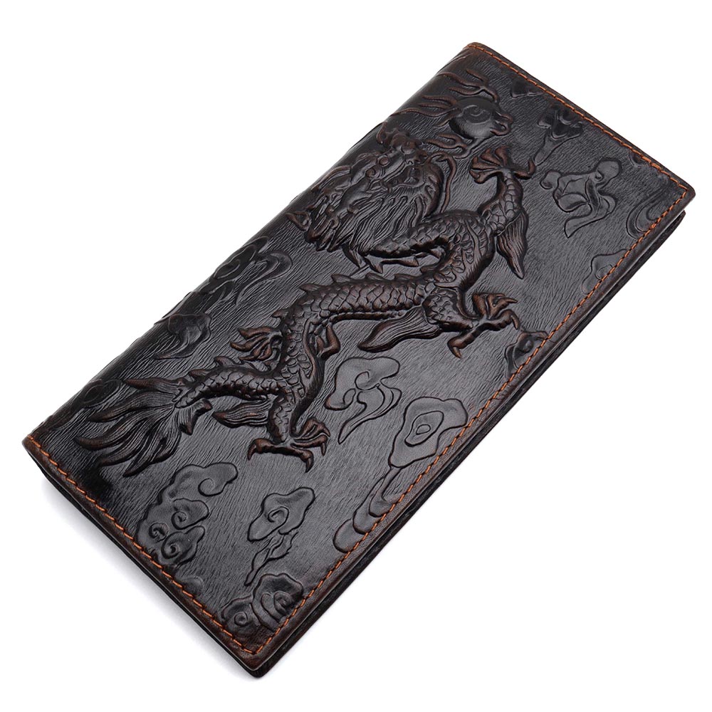 本革 龍の浮彫り長財布 コードバン [l029]