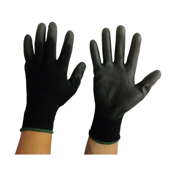 （まとめ）富士手袋工業 ウレタンメガ ブラック M 5327-M 1パック（10双） [x3セット]