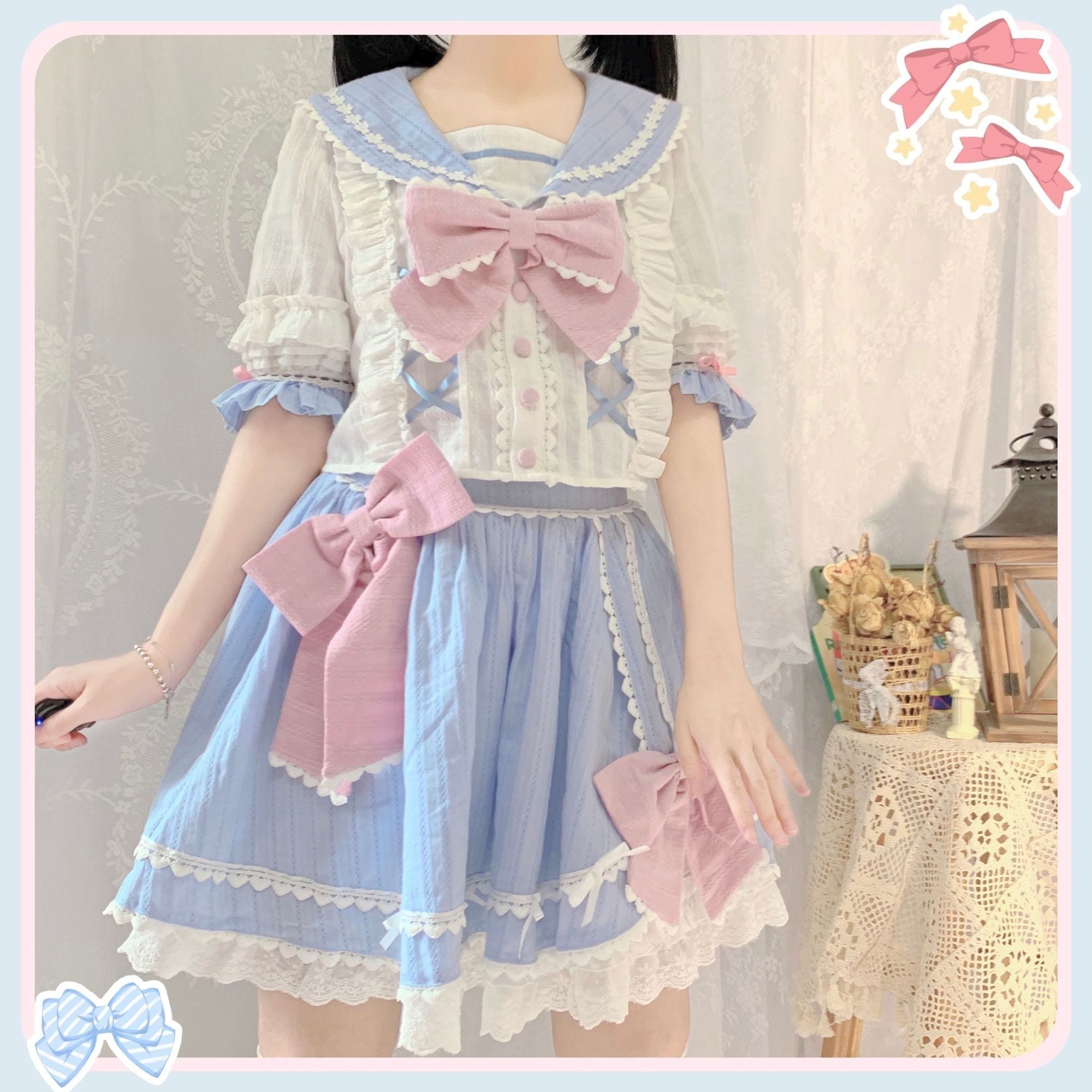 涼しく楽ちん セットアップ 半袖スーツセーラー服ロリータ新型