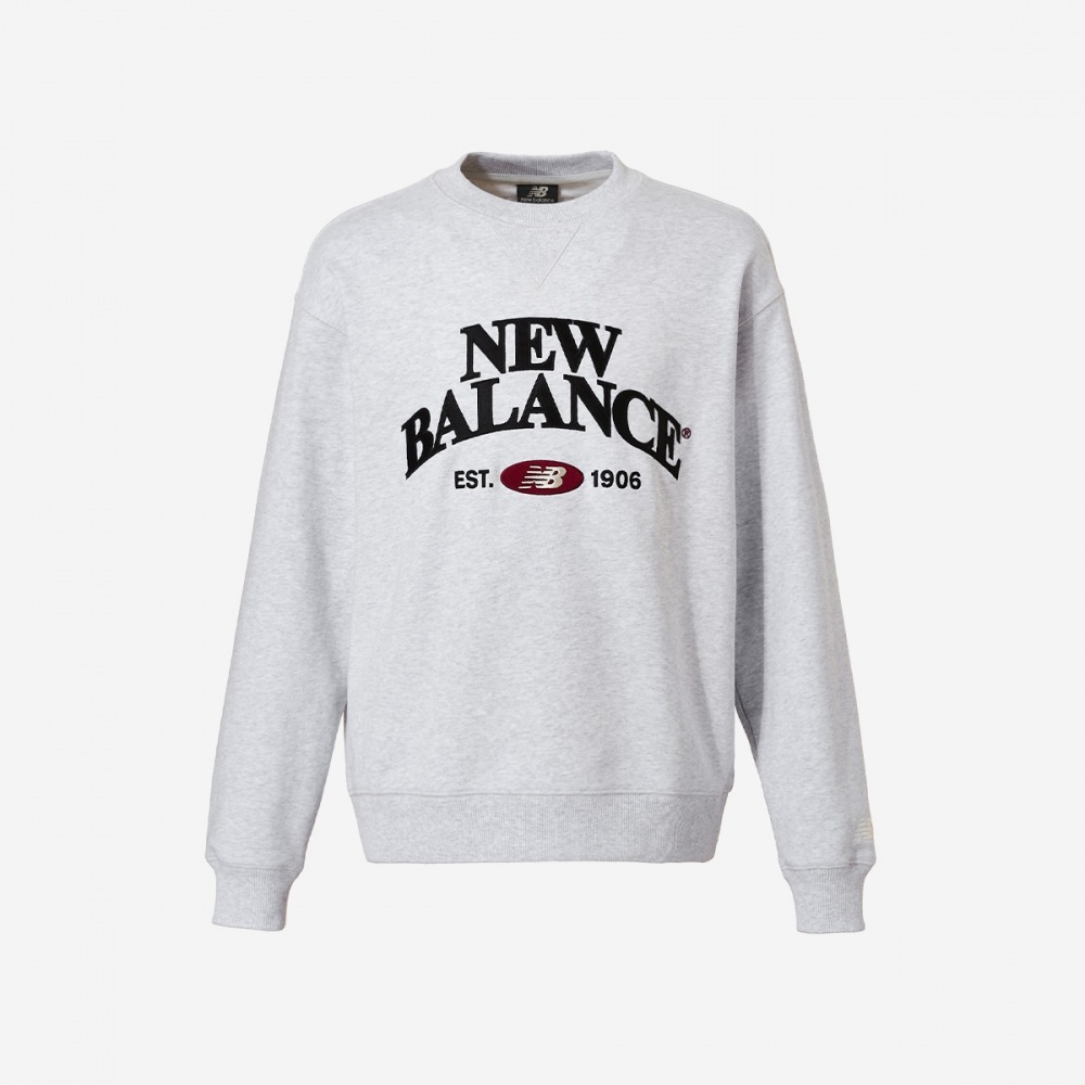 ニューバランス UNI ブリッジグラフィックスウェットシャツ (セミオーバーフィット) NBNCEB2823-(16) ライトグレー
