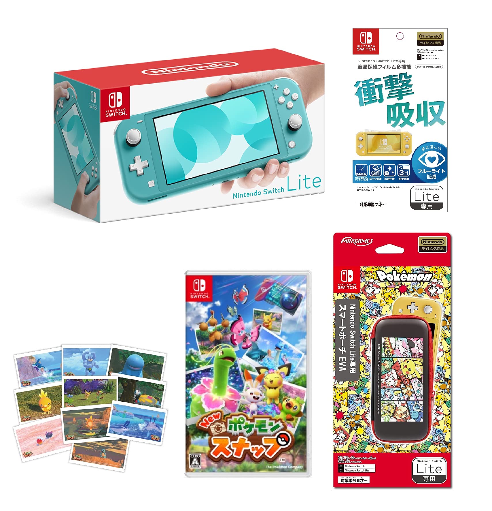 Nintendo Switch Lite ターコイズ New ポケモンスナップ -Switch (【早期購入特典】スペシャルタグ ラプラス『New ポケモンスナップ』ver.＆【Amazon.co.j