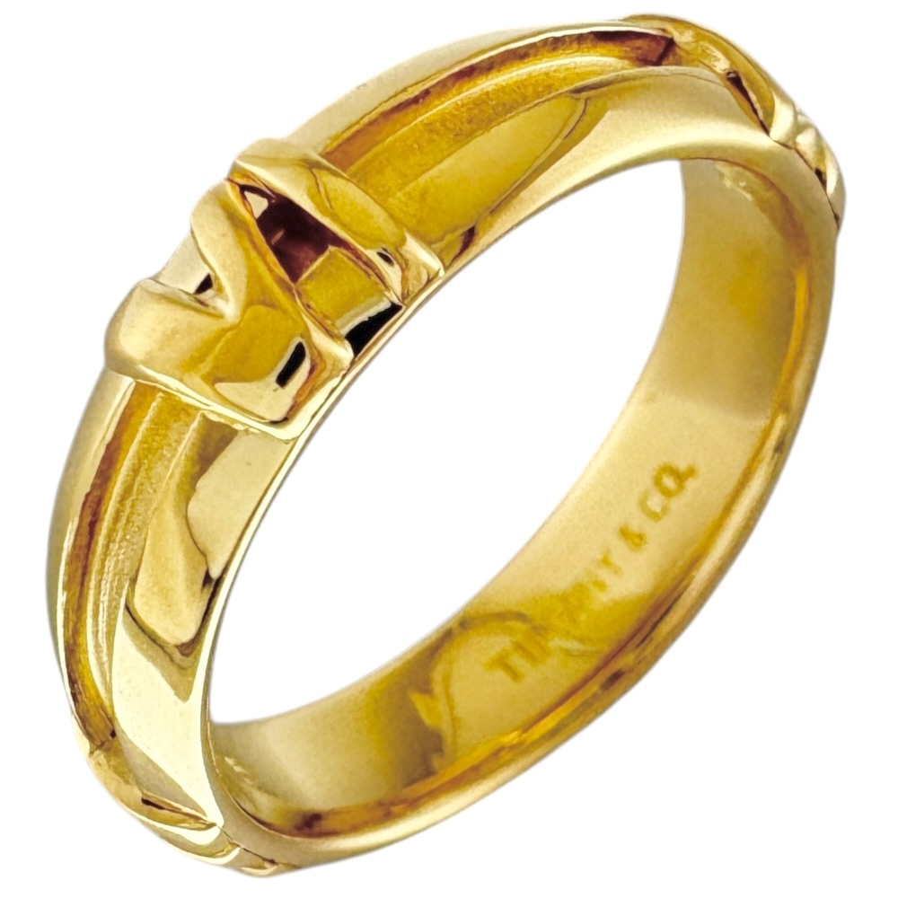 ティファニー アトラス ニューメリック リング 指輪 10号 18金 K18イエローゴールド TIFFANY&Co. 中古 美品