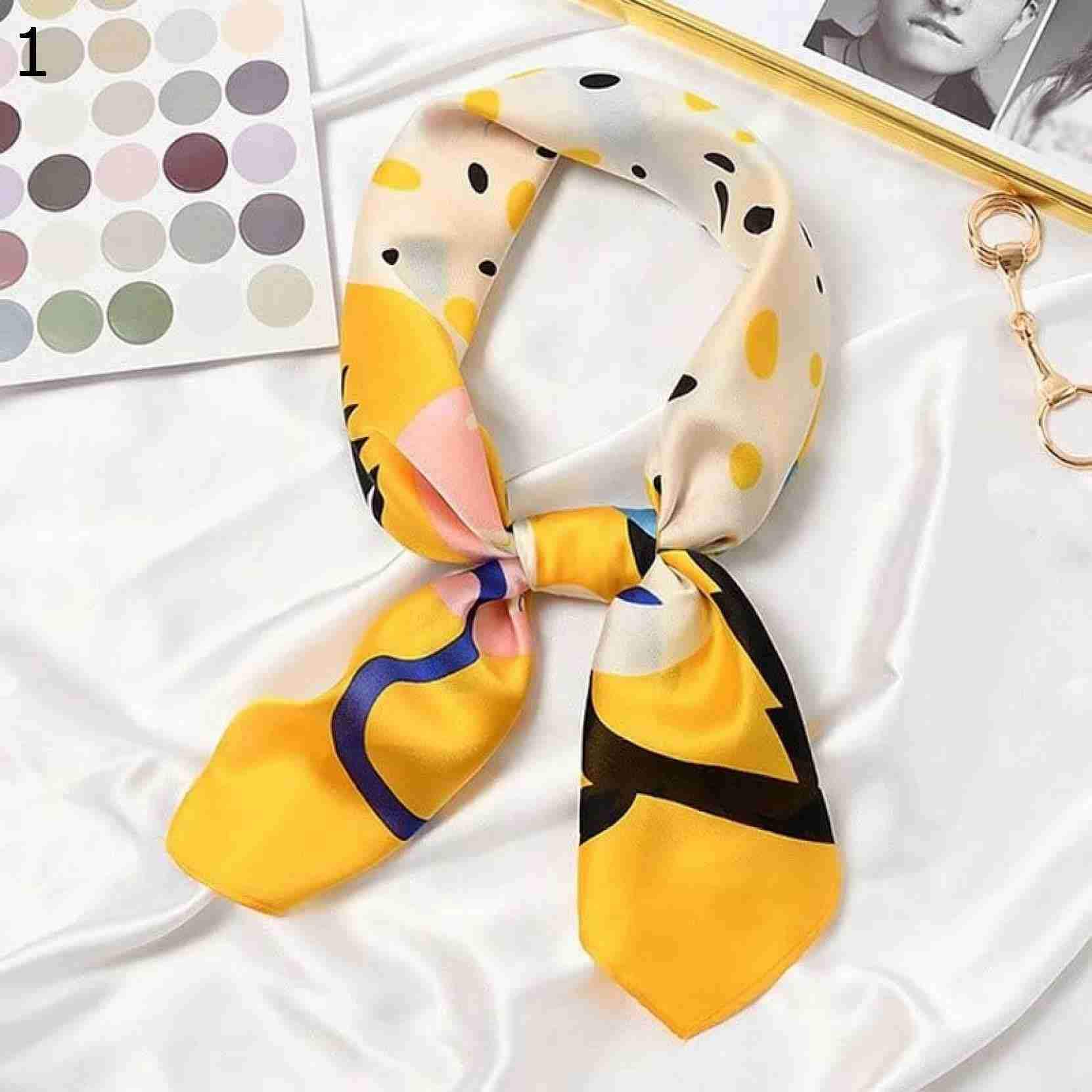 【20%OFFクーポン～】かわいい漫画の春の女性のスカーフプリントコミックラップヘアリボン多彩な秋スクエアヘッドバンド スカーフ (Color : 25 Size : 70x70cm)