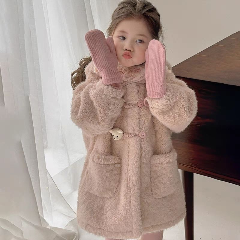 の新作 韓国子供服 女の子のコートとは韓国25の子供ジャンパーベビーコートフード付きジャケットを厚く