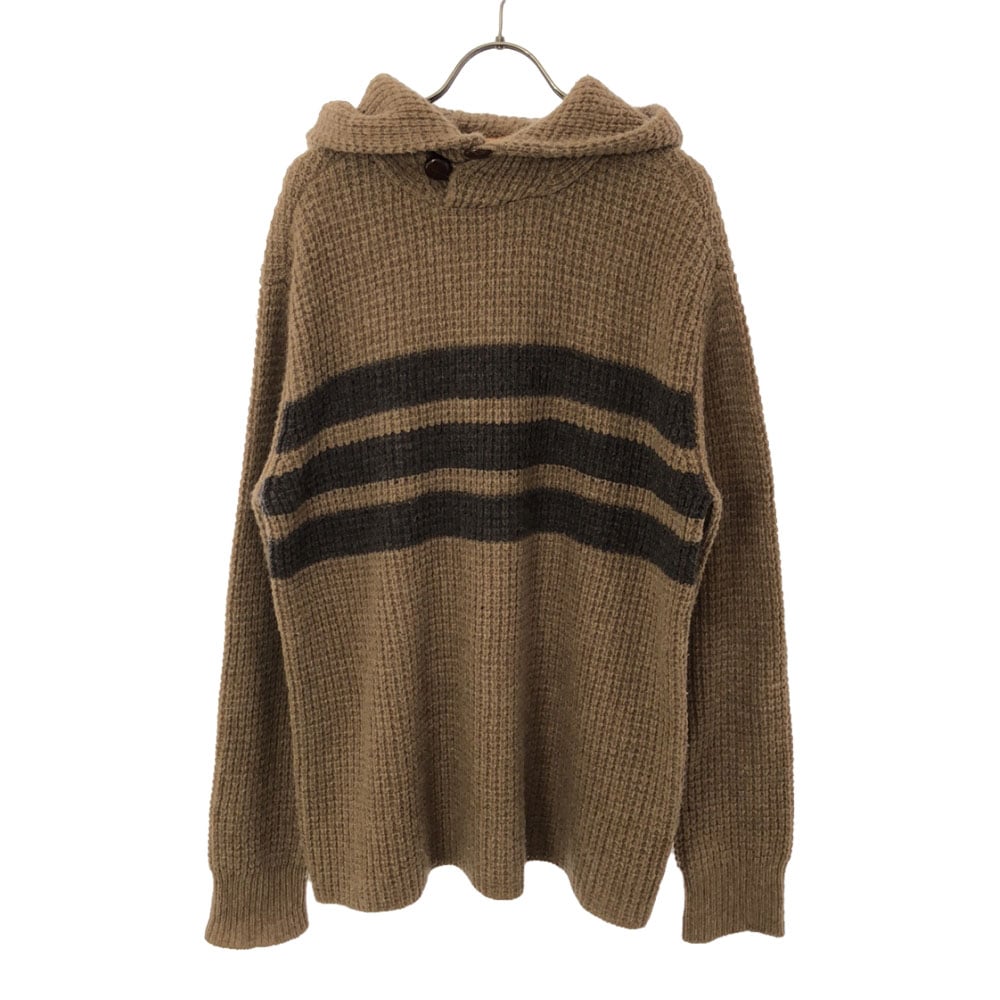 ポロジーンズカンパニー ウール ボーダー柄 長袖 セーター M ブラウン系 POLO JEANS COMPANY ニット フード RALPH LAUREN メンズ