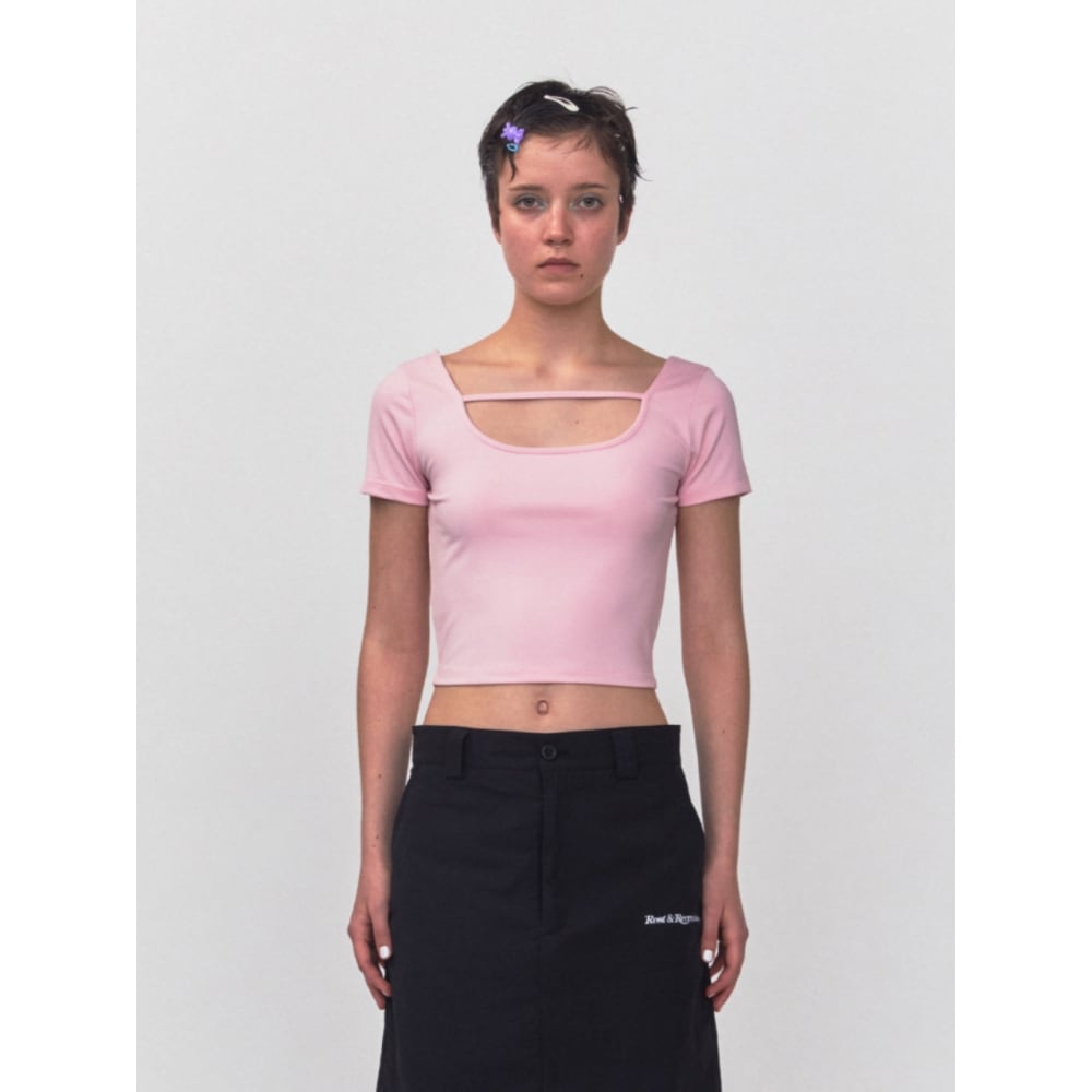 レスト&レクリエーション RR ストラップクロップトップピンク