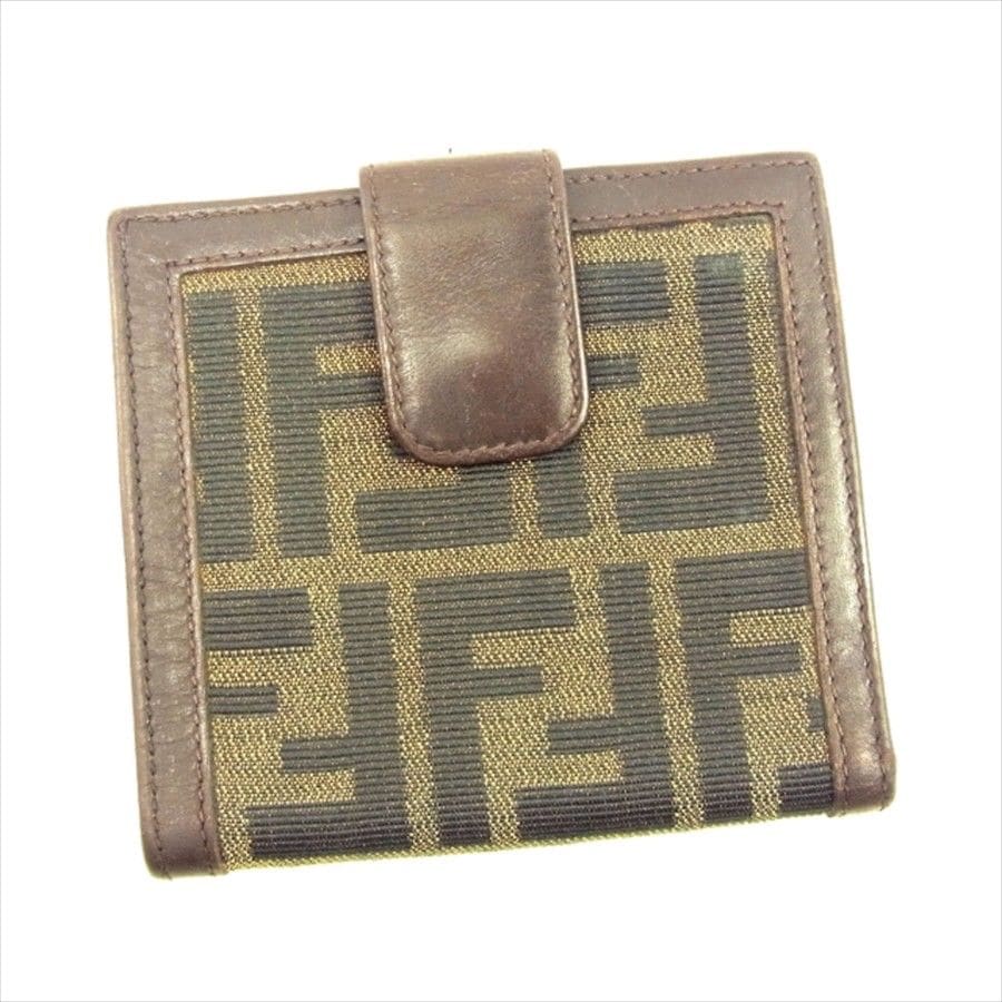 がま口 財布 二つ折り 財布 ズッカ ブラック ベージュ ブラウン 中古