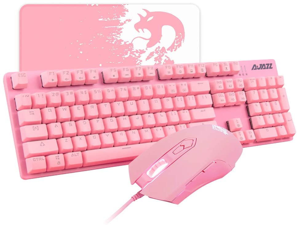【本日限定価格】 Mamba 3in1 ピンク コンパクト ドライバー キーボードマウスセット 白い
