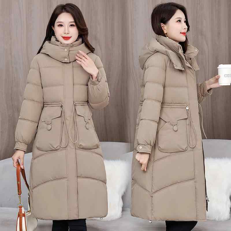 秋服 レディース ファッション オシャレ カワイイ シンプル 大人カワイイ 大きいサイズ ミドル丈 コットンコート 冬 スリムフィット 厚手