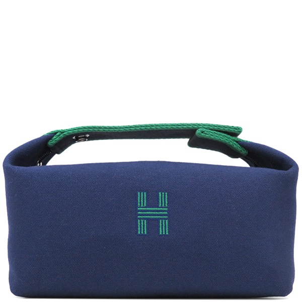 エルメス HERMES ポーチ ブリッド ア ブラック PM トワルアッシュ マリン シルバー金具 新品 未使用 紺 ハンドバッグ バニティバッグ 【箱】【中古】