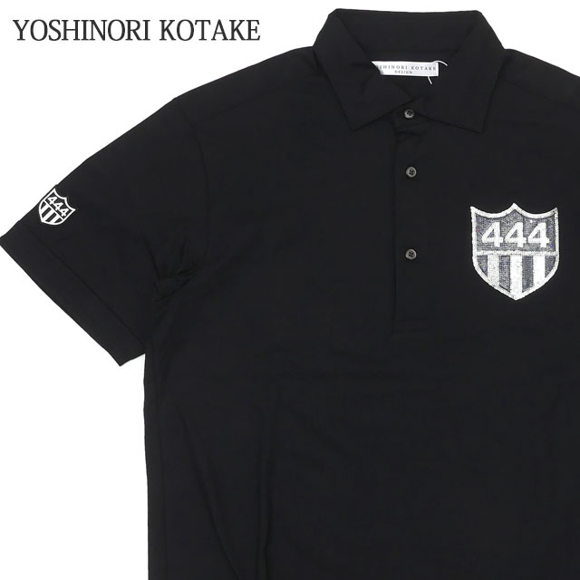 【数量限定特別価格】 ヨシノリコタケ YOSHINORI KOTAKE 店舗限定 444 EMBLEM POLO SHIRTS ポロシャツ BLACK 218-000427-041