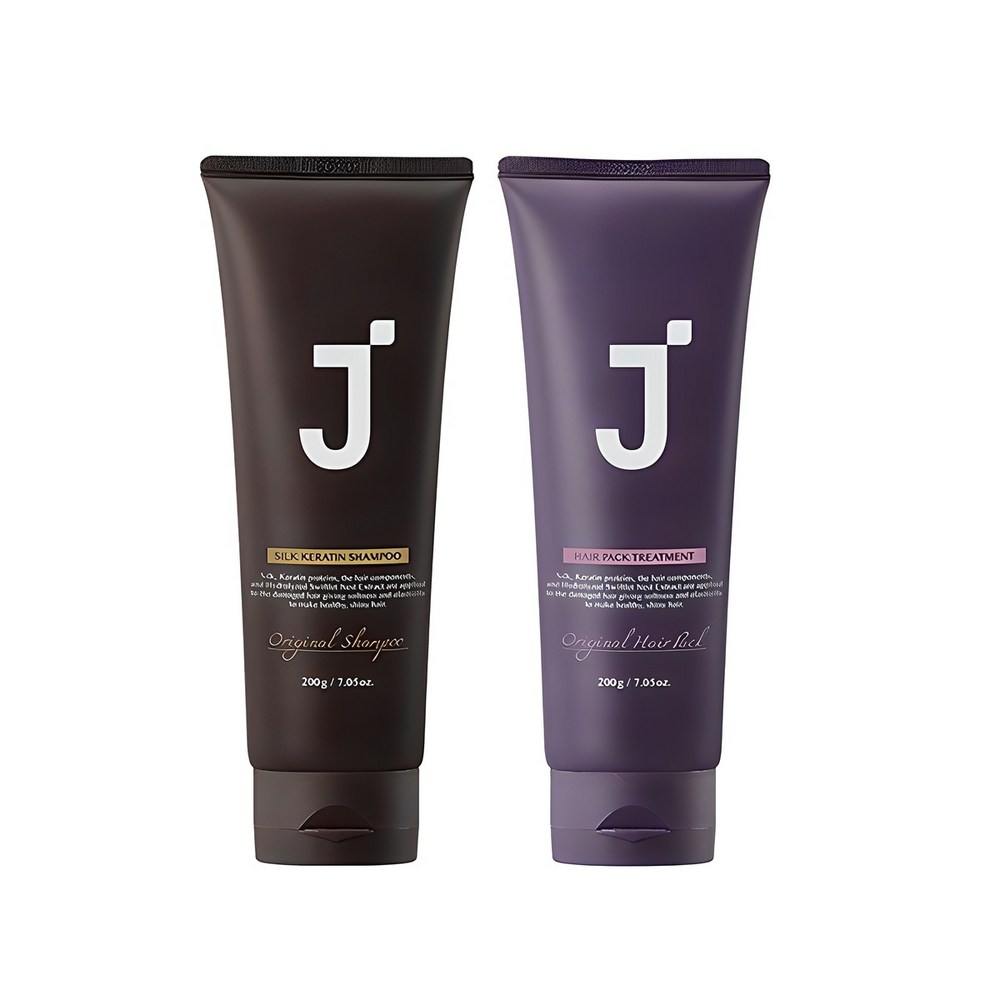ジェイフォレストシルクケラチンシャンプー200g+ヘアパックトリートメント200gトラベルセット