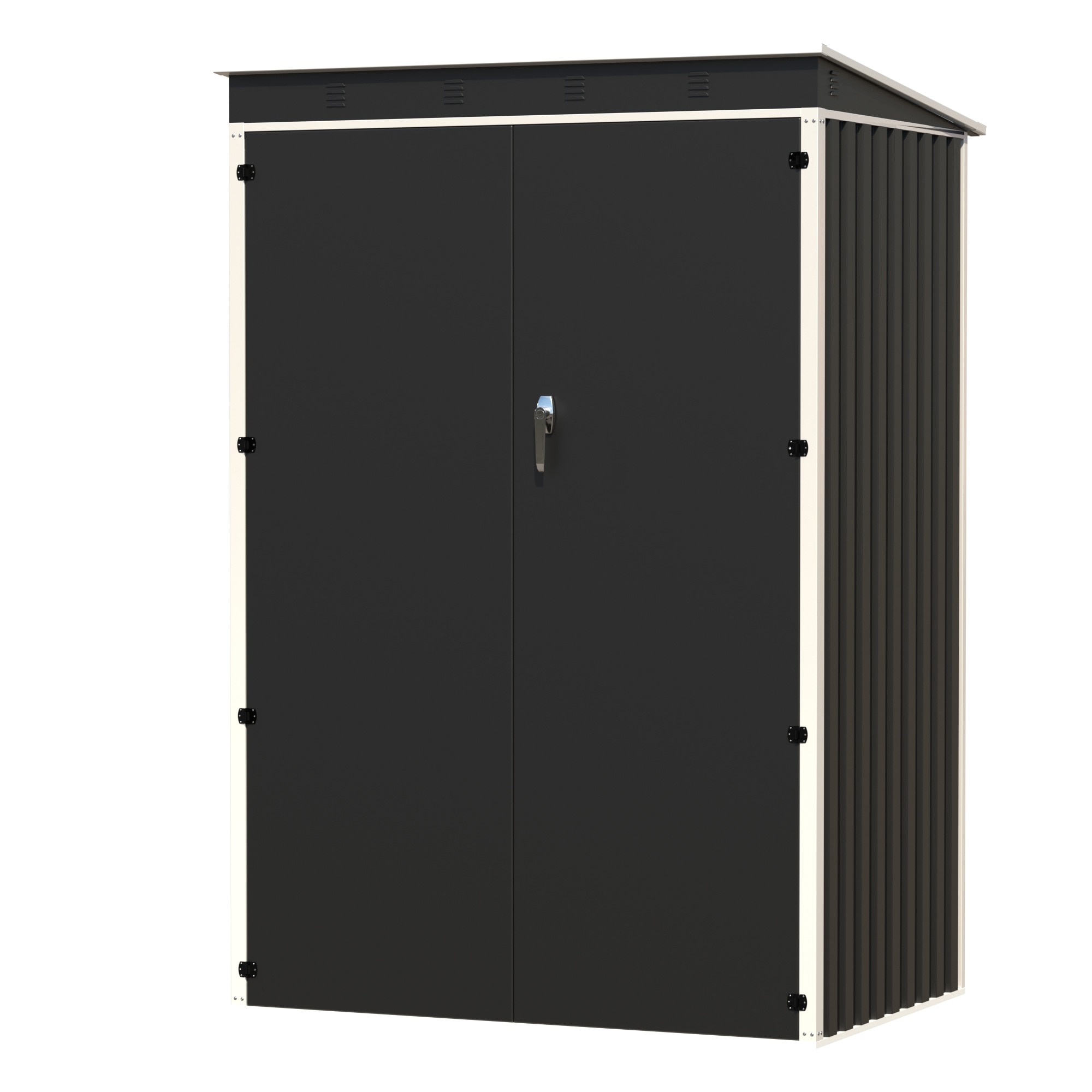 【現地発送.送.料.無.料！】物置 屋外 スチール 倉庫 戸外収納庫 幅120*奥行き90*高185 物置き おしゃれ 大型 収納庫 屋外物置 防さび ベランダ 防水 ドア スチール物置 屋外収納 ガ