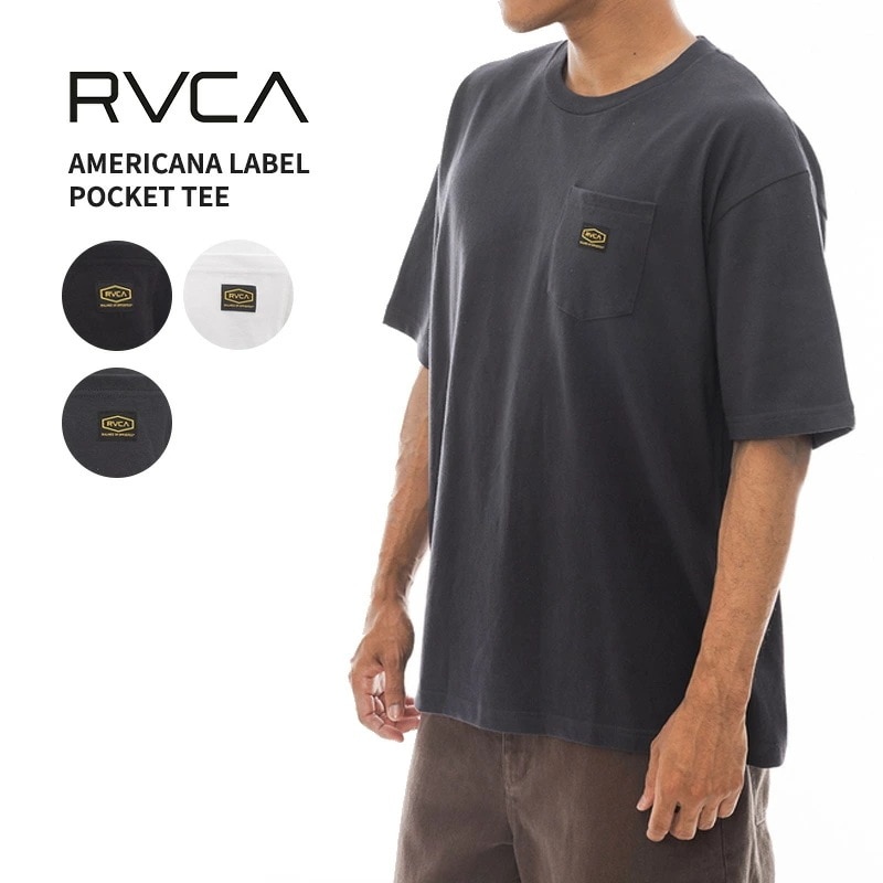 ルーカ RVCA AMERICANA LABEL POCKET TEE メンズ 半袖Tシャツ カットソー BE041-230 男性