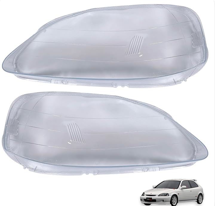 互換品 シビック ヘッドライト レンズ 後期 EK9 EK2 EK3 EK4 EK5 1999 2000 2001 交換 リペア 劣化 黄ばみ 飛び石 ひび (左右セット)