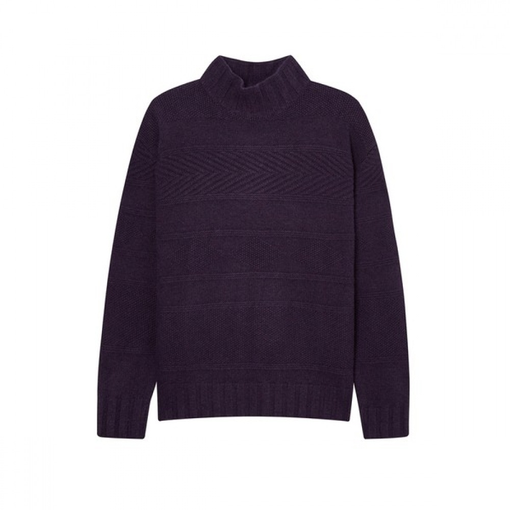 (ヘッジズ) 24FW バイオレットウールアランタートルニット HZSW4D436V3