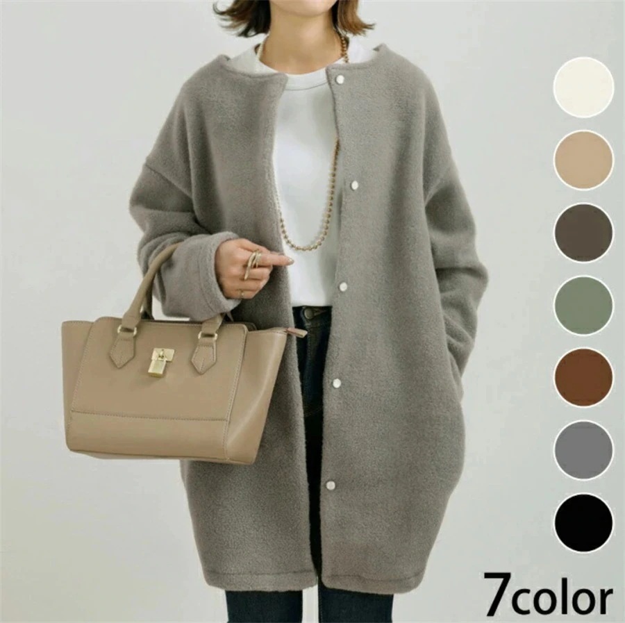大人気！ 2025春秋トレンド 新入荷 体型カバー コート 中長アウターニットカーディガン トップス 服スーツ ジャケットジャケット AWアウター カシミヤタッチ ベーシックニット カーディガン