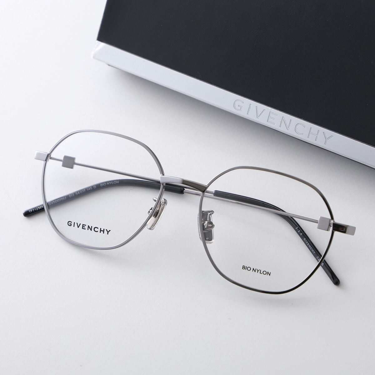 GIVENCHY ジバンシィ メガネ GV50070U メンズ ボストン型 ウェリントン型 セルフレーム メタルフレーム フルリム クリングスタイプ 012/シルバー