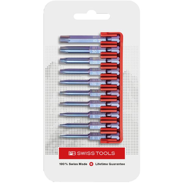 PB SWISS TOOLS ピービースイスツールズ 10本組 段付き トルクスビットセット ビットホルダー付 パッケージ仕様 E6.716CN