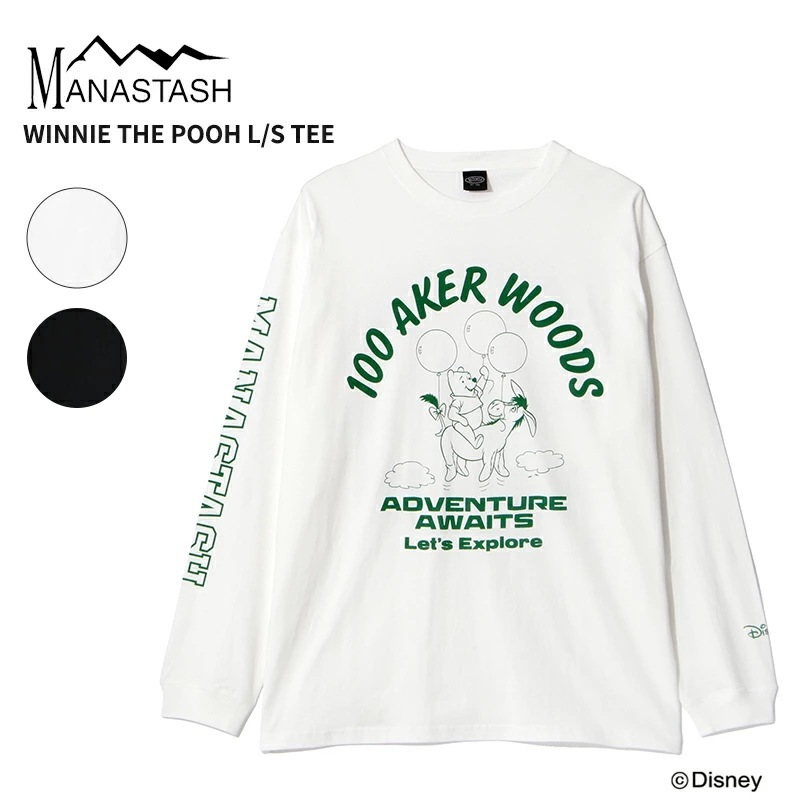 マナスタッシュ メンズ 長袖Tシャツ レディース くまのプーさん ディズニーコラボ ウィニー ザ プー WINNIE THE POOH L/S TEE トップス cro-792-5230015