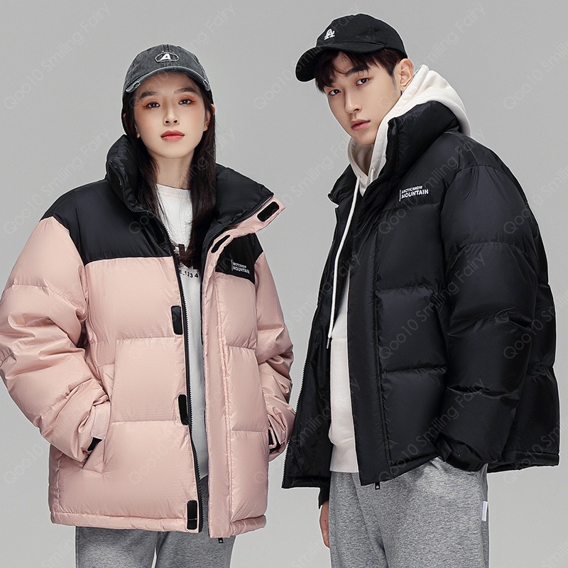 【最安値挑戦】 【期間限定】カップルのための2023冬ダウンジャケットショート丈厚手混色カップル白カモフラ迷彩保温フードコート-38