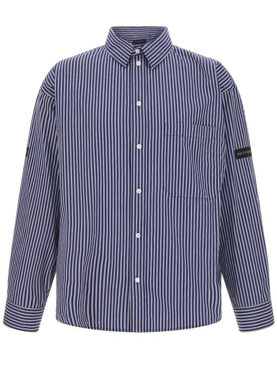 BALENCIAGA Men Long Tops 857814 TTM34 8502 NAVY WHITE