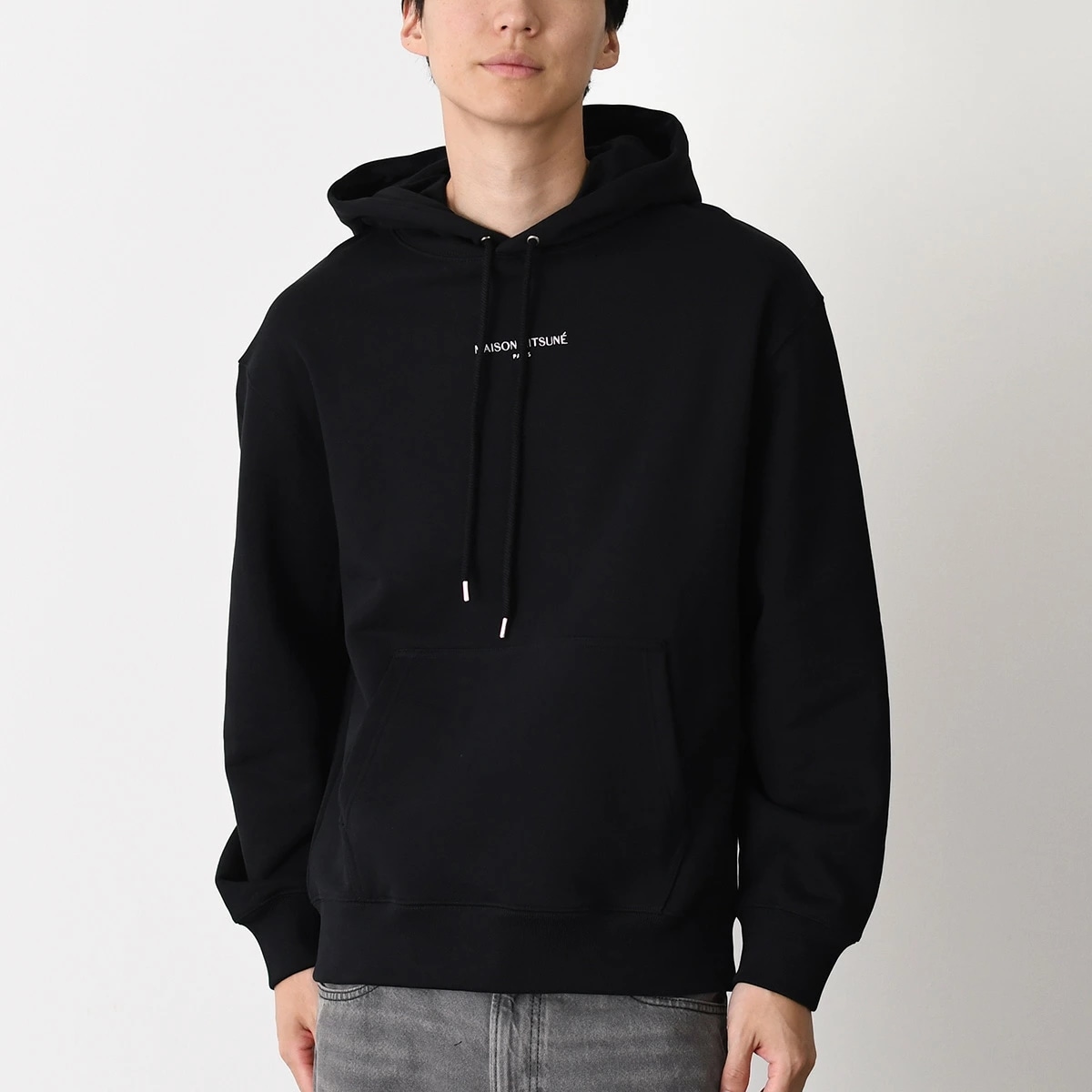 パーカー MAISON KITSUNE PARIS コンフォート フーディ QM00700 KM0341 メンズ ユニセックス ブラック コットン 長袖