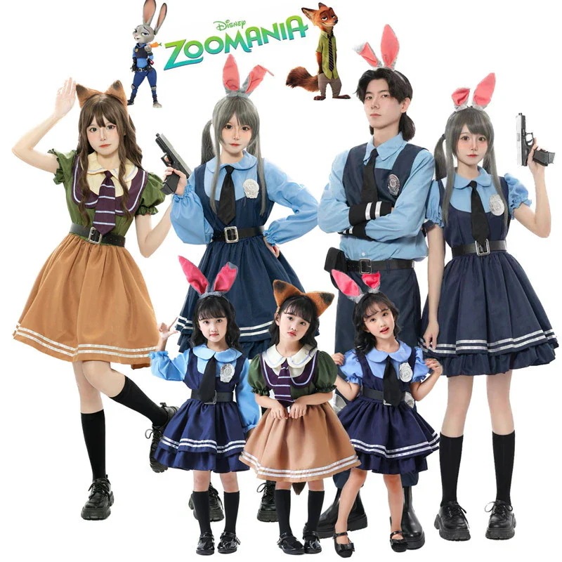 ハロウィン コスプレ大人 ジュディ子供ズートピアコスプレジュディニックラビットオフィサーコミコンパフォーマ コスチューム