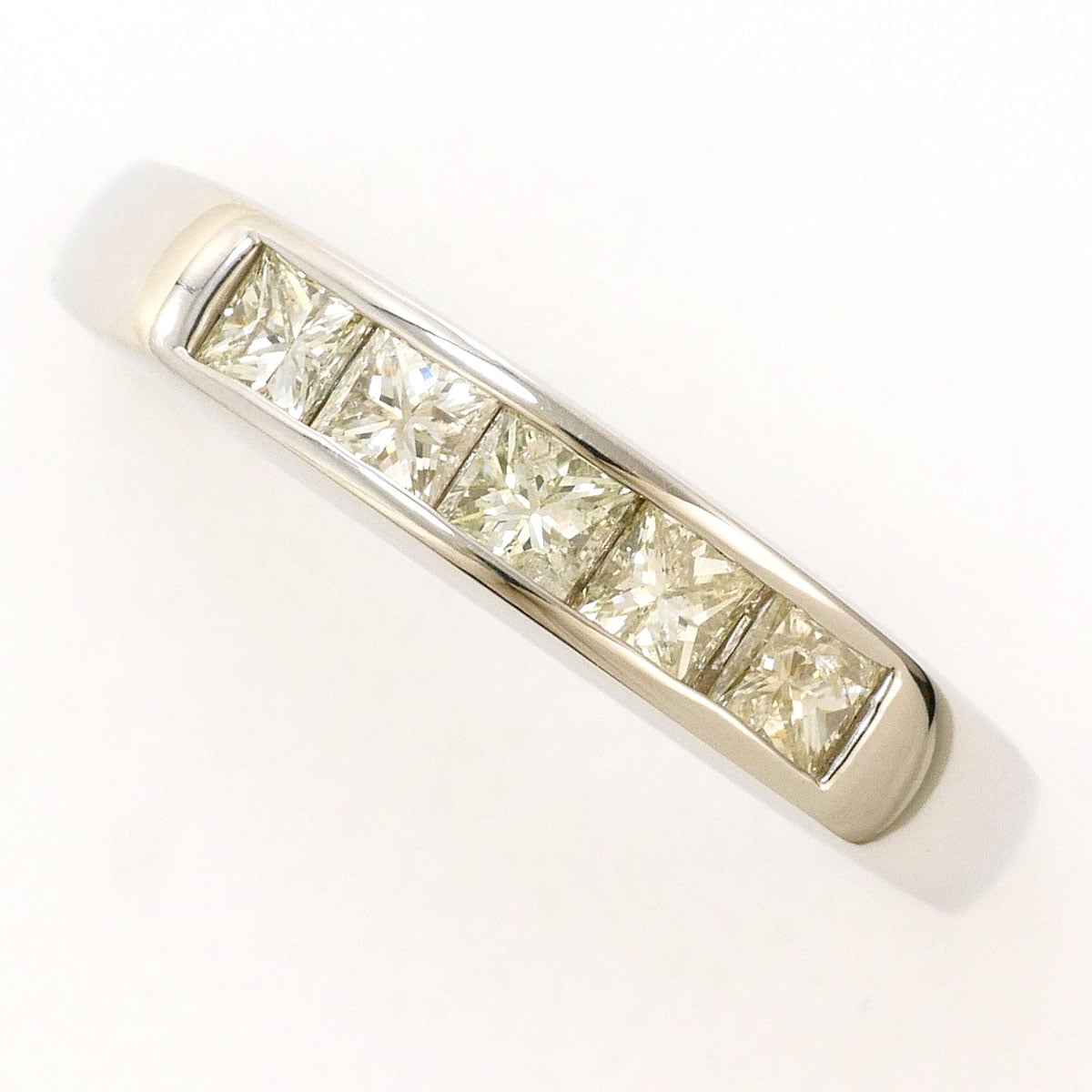 PT900 プラチナ リング・指輪 14号 イエローダイヤモンド 0.50ct 総重量約3.1g 中古
