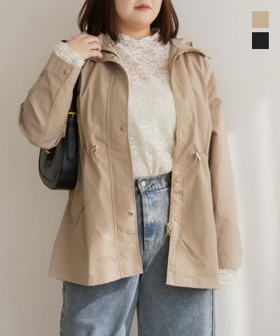 大きいサイズ レディース LL 3L 4L XL XXL XXXL ウエストドロストフードブルゾン 5,756円