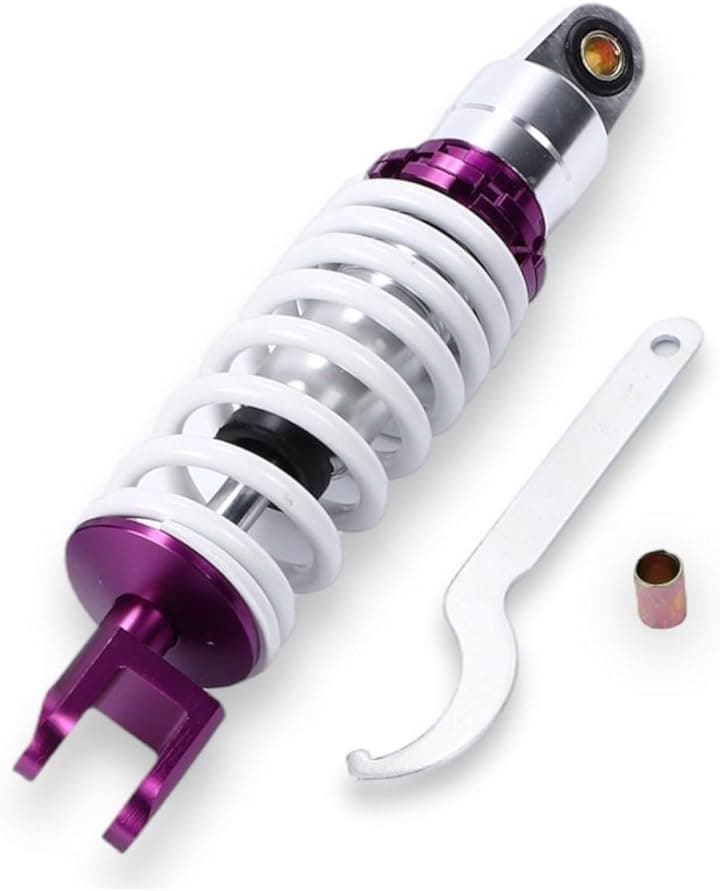 ホンダ リアサスペンション 265mm ライブディオ スーパーディオ ZX DIO AF18 AF28 AF35 AF34 ズーマー 等 無段階調整 リヤ リヤショック( ホワイト)