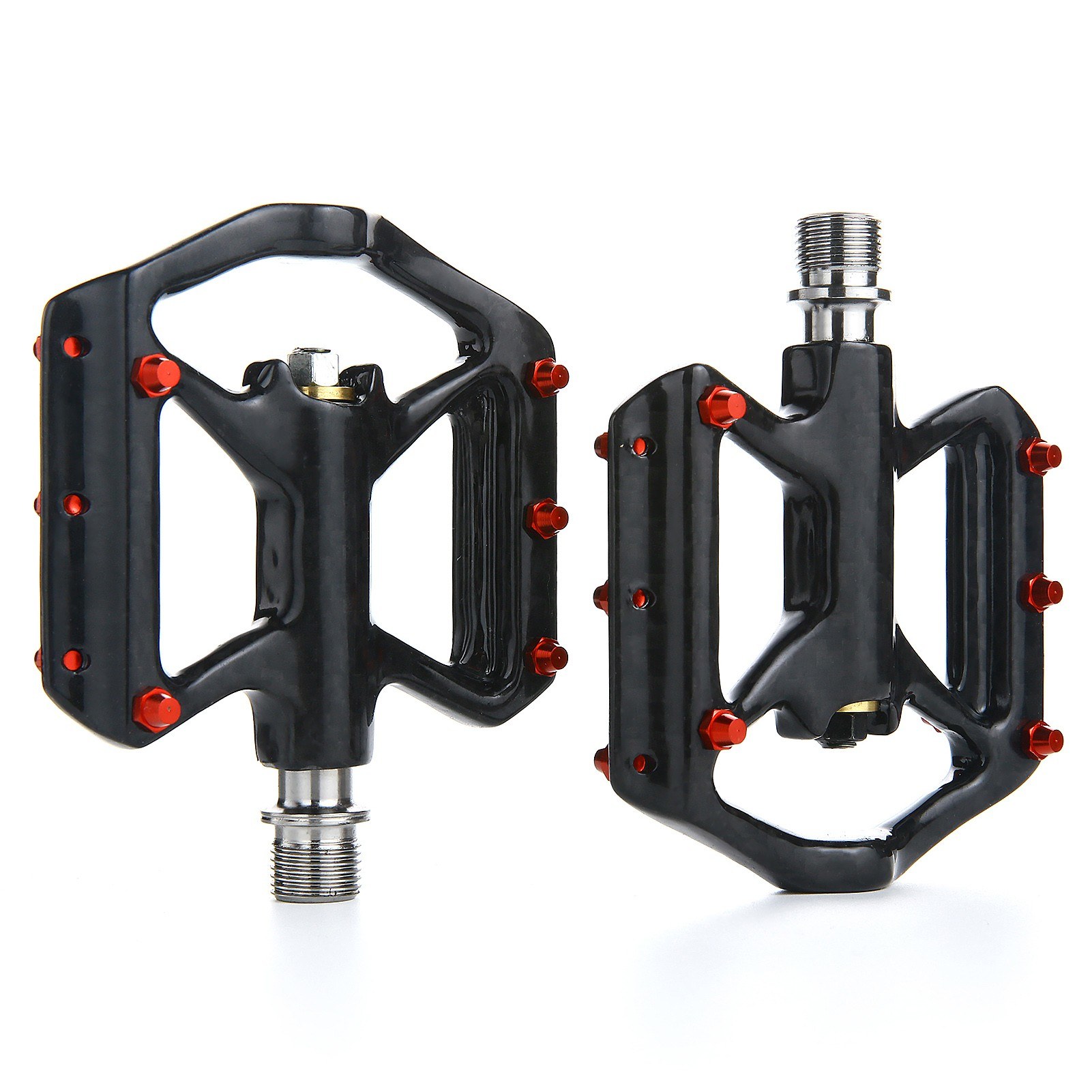 超ライトバイクペダル軽量のカーボンファイバープラットフォームペダル3ベアリングMTB道