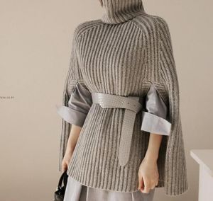 ４色 トップス ニット セーター プルオーバー チュニック 冬 春 秋 かわいい きれいめ カジュアル ロング 長め 半袖 五分袖 ドルマンスリーブ ハイネック タートルネック フレア セミフレア リ