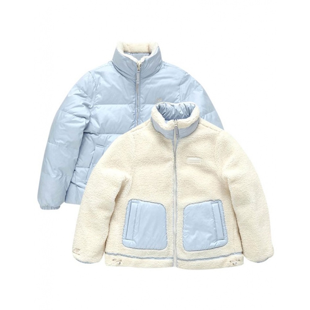 ニューバランスパッド付き女性用フラワーリバーシブルダウンジャケット NBNPB4W912-L ブルー P2310