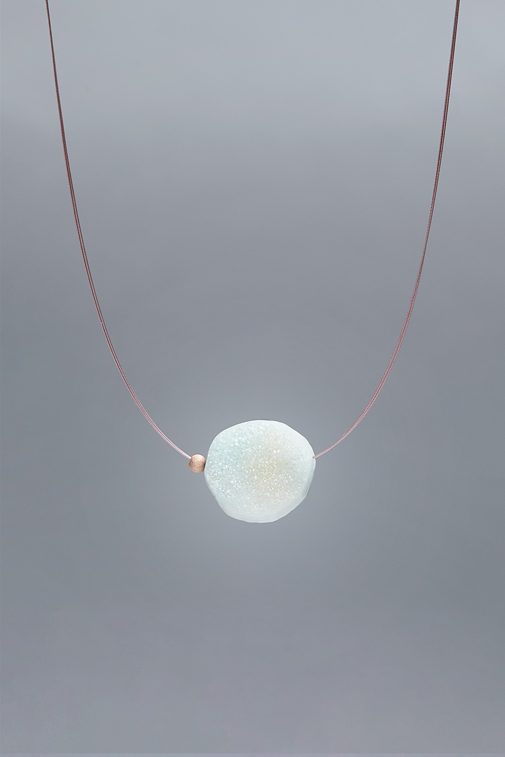[HAZINA] Skyblue Druzy Agate Singular Necklace